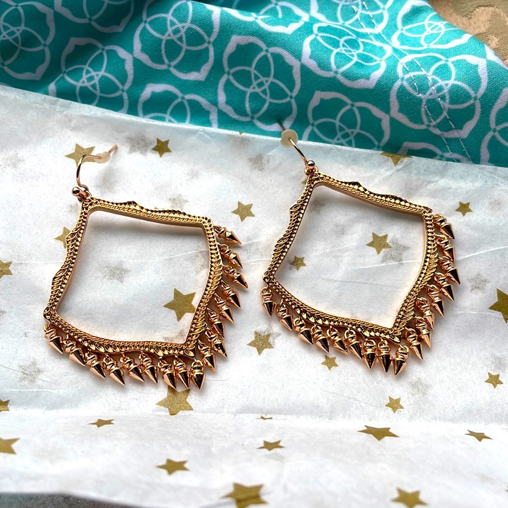 Kendra Scott rose gold dangle pendant earrings